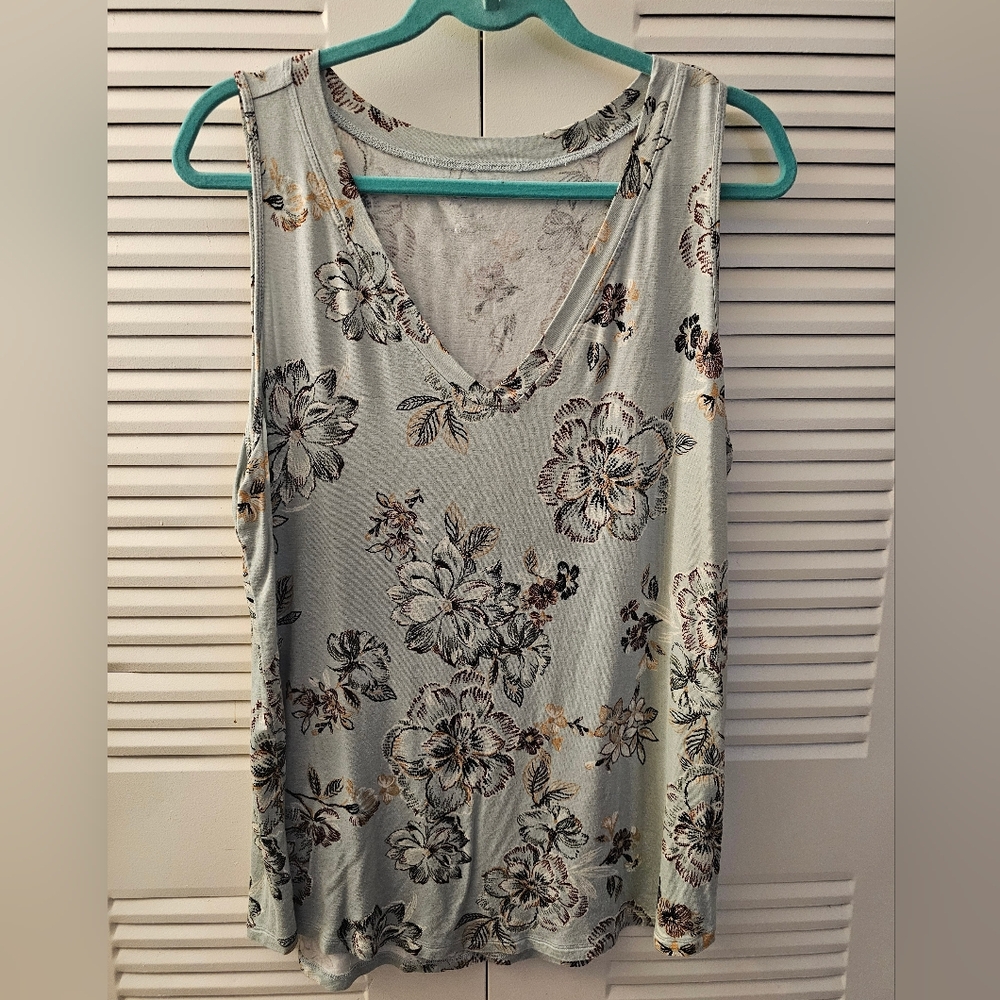 Maurices 24/7 Floral Tank Top - Mint - XL